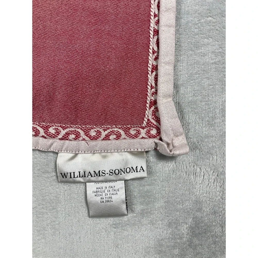 Williams Sonoma Christmas Tree Kitchen Towel Red White Cotton Italy Holiday